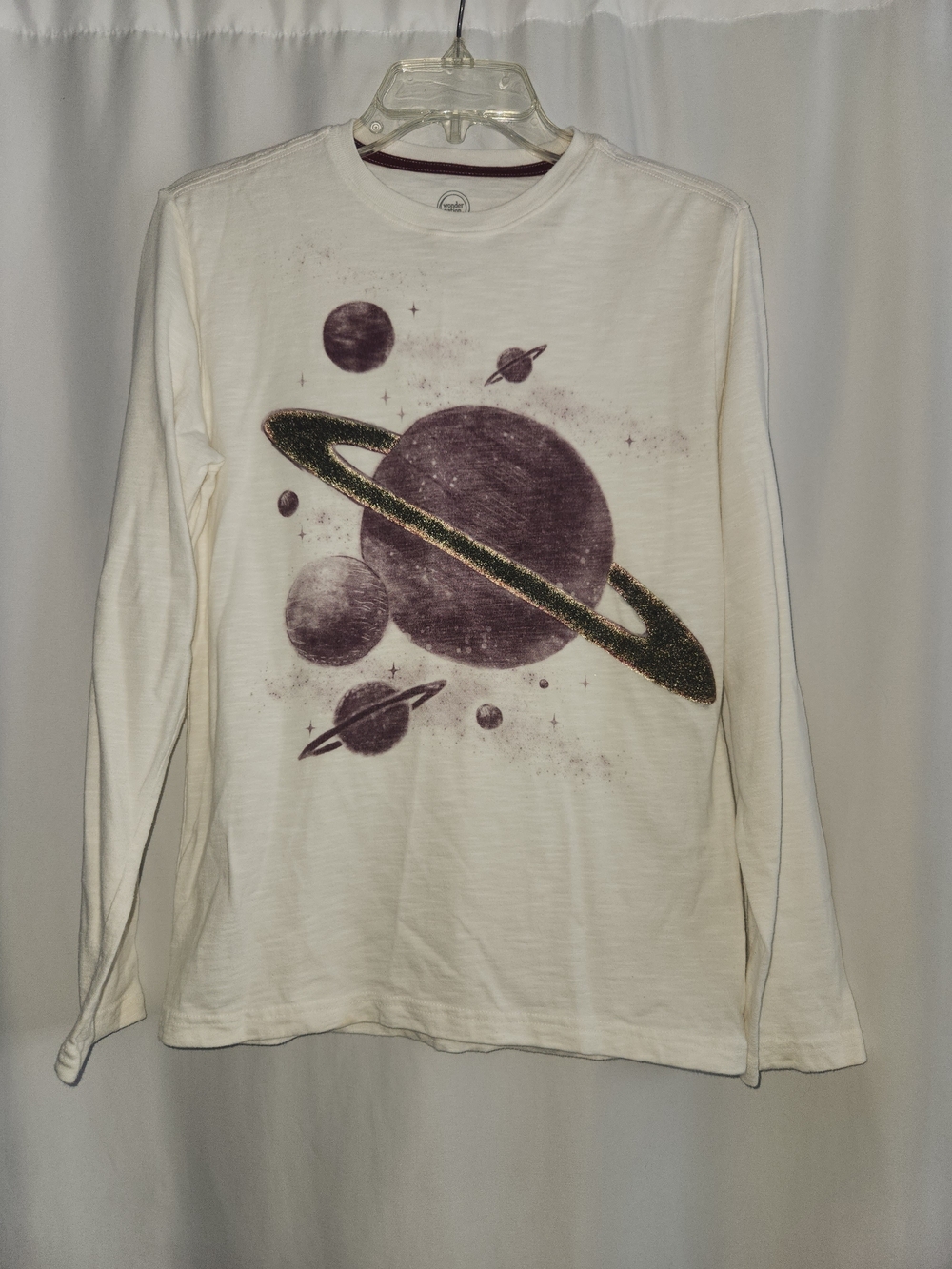 Kids White Long-Sleeve Space Planet Graphic Tee #cosmic #galactic #outer space